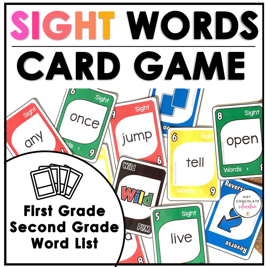 Primer Sight Word Card Game for 1st & 2nd Grade - Hot Chocolate Teachables