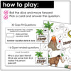 Question Word Board Game with Question Cards : What Where Why When Where - Hot Chocolate Teachables