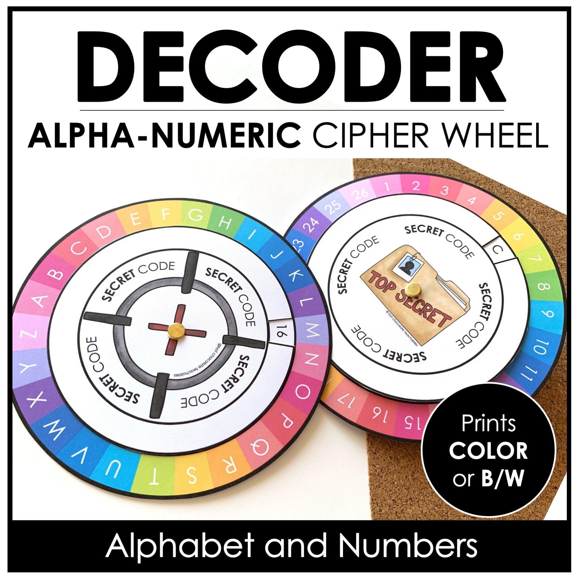 Secret Message Decoder Alphabet Numbers Decoding Secret Code 15 (elem)