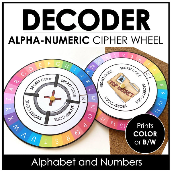 Secret Decoder - Alphabet Number Cipher Wheel Code Maker | Secret Codes - Hot Chocolate Teachables