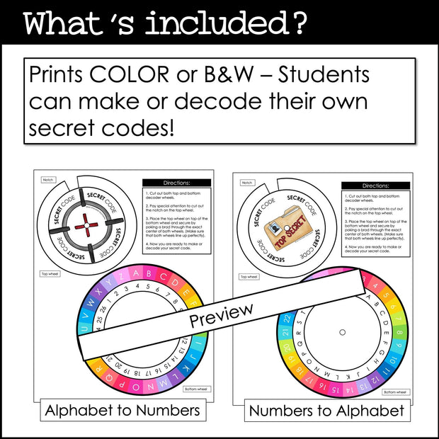 Alphabet Number Cipher Wheel | Secret Decoder