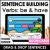 Sentence Building - Present Simple Verbs - Word Order in Sentences Boom Cards™ - Hot Chocolate Teachables