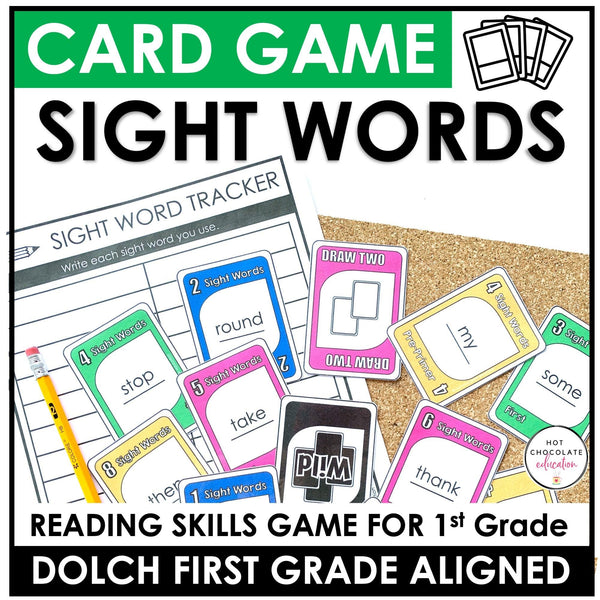 Sight Word Card Game | 1st Grade Dolch Aligned - Plays like UNO - Hot Chocolate Teachables