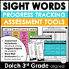 Sight Word Progress Reports - THIRD GRADE | Evaluation Template & Word Wall - Hot Chocolate Teachables
