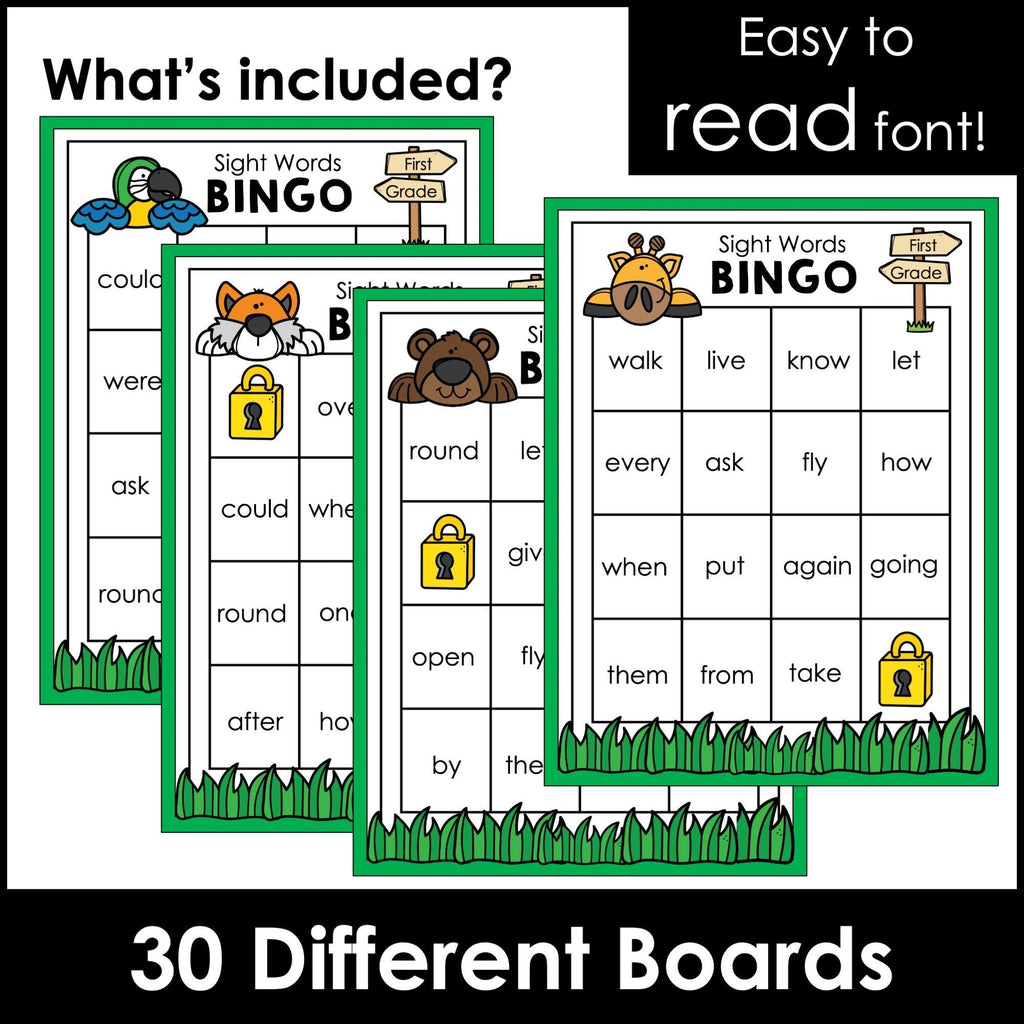 Sight Words for First Grade Bingo Game - Dolch Aligned - Hot Chocolate Teachables