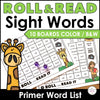 Sight Words Roll & Read Activity Boards - Dolch Primer List - Hot Chocolate Teachables