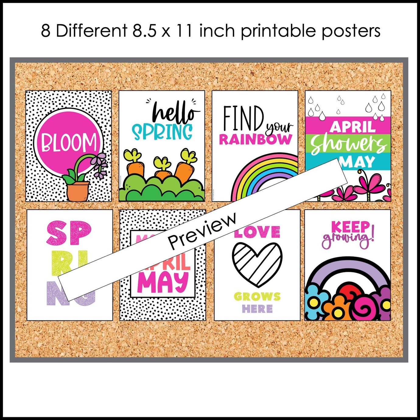 Spring Classroom Posters - Bulletin Board Decor Set