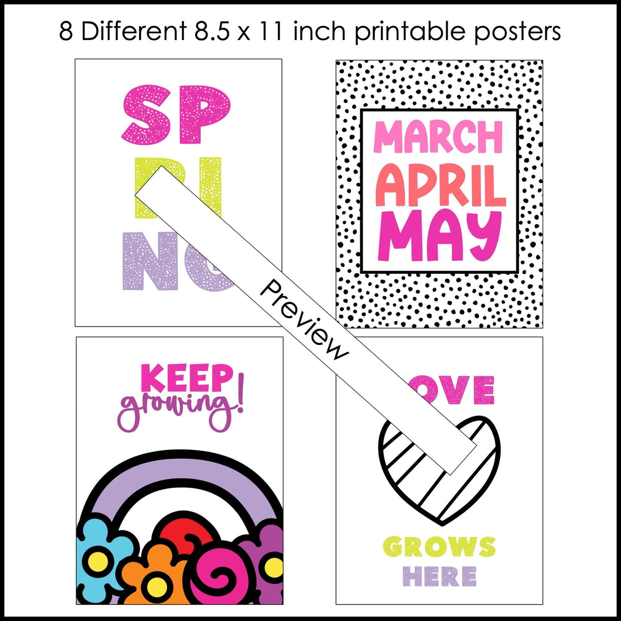 Spring Classroom Posters - Bulletin Board Decor Set