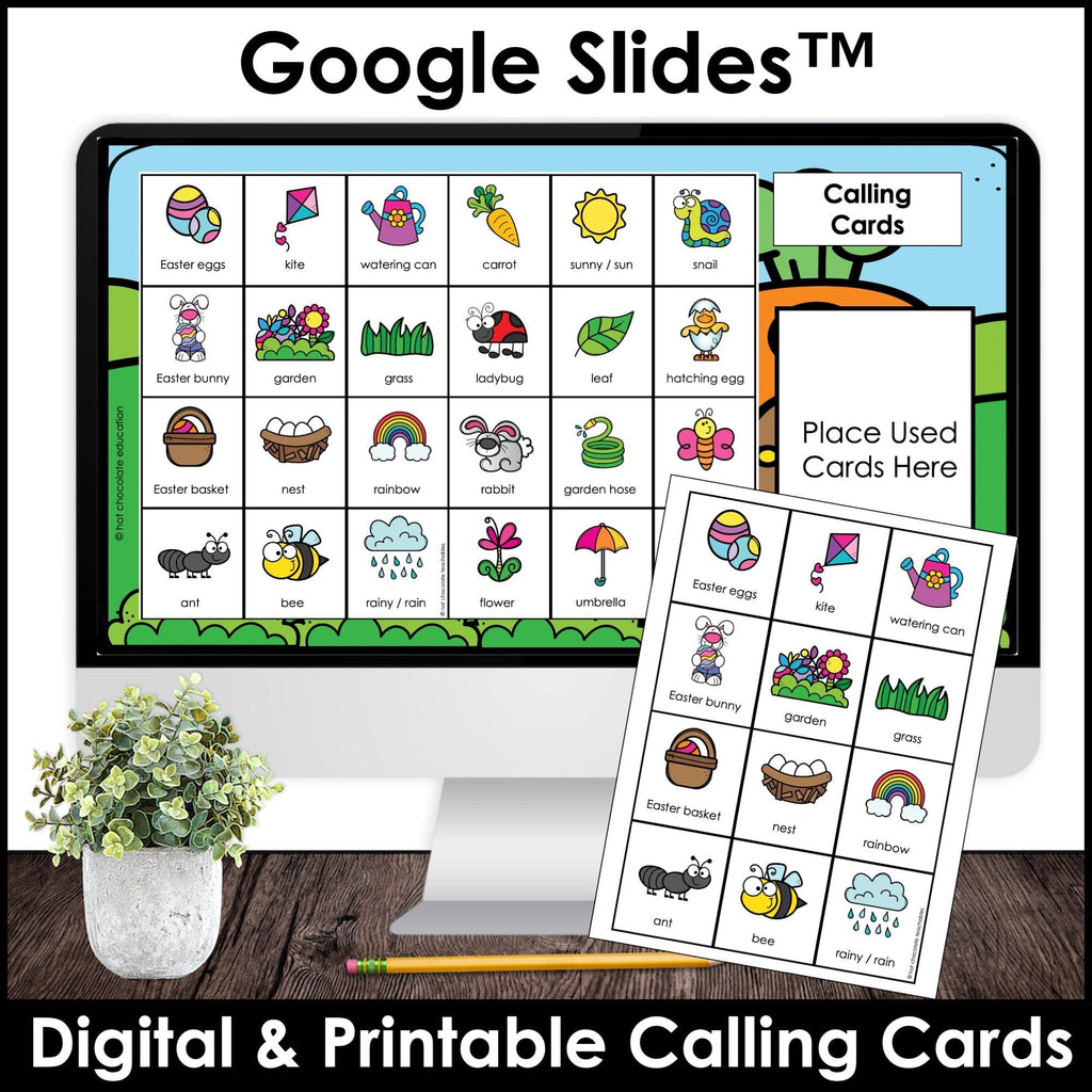 Spring - Easter Digital BINGO Game - Vocabulary Building - Google Slides™ - Hot Chocolate Teachables