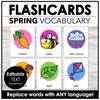 Spring & Easter Flashcards - Editable Vocabulary Word Flash Cards ESL EFL ELA - Hot Chocolate Teachables