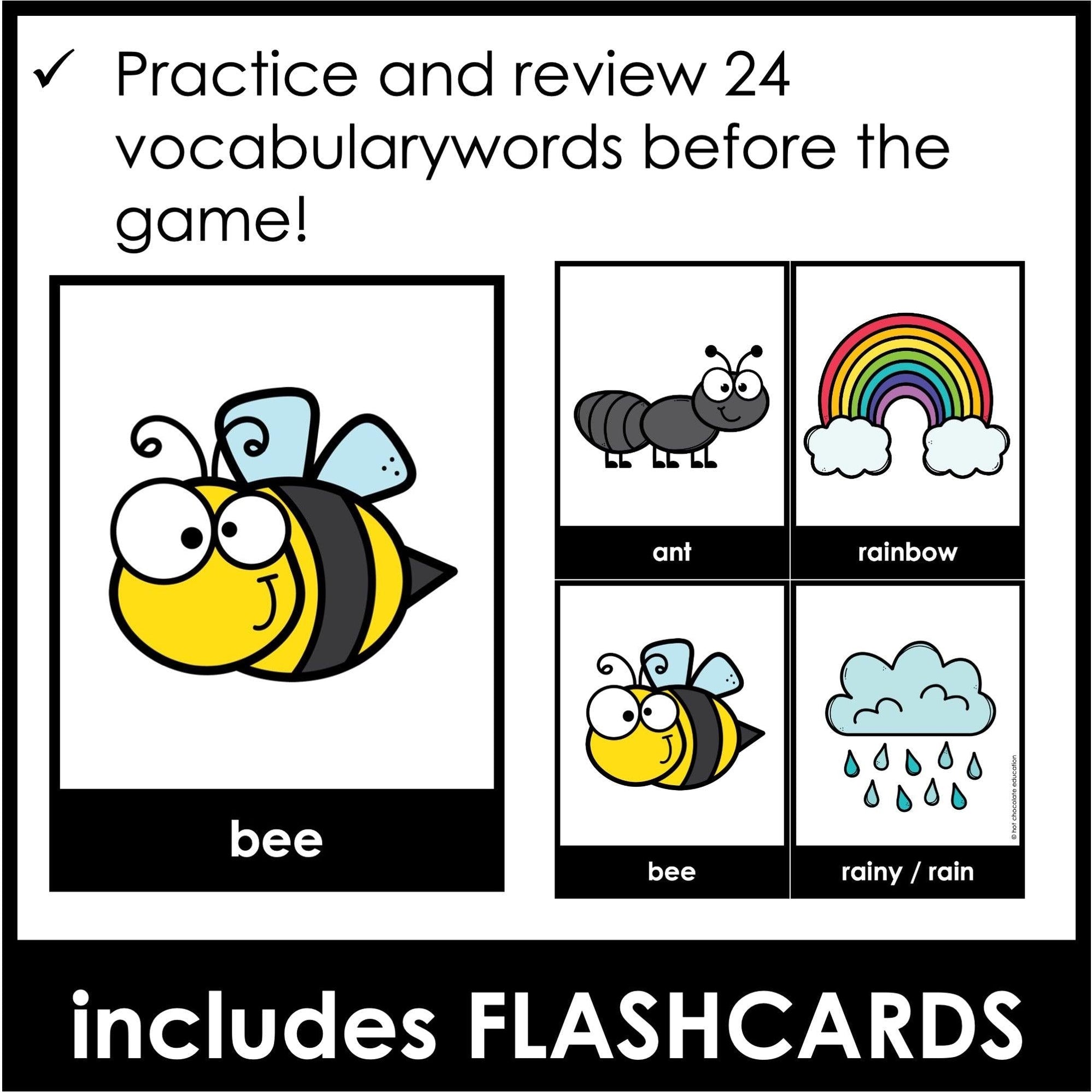 Spring & Easter Vocabulary Bingo Print & Digital Bundle Hot