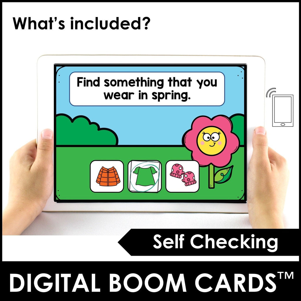 Spring Vocabulary Boom Cards™ Digital Interactive Task Cards - Hot Chocolate Teachables