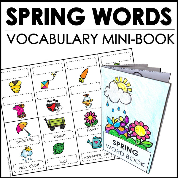 Spring Vocabulary Word Mini Book | ESL Picture Dictionary Activity - Hot Chocolate Teachables