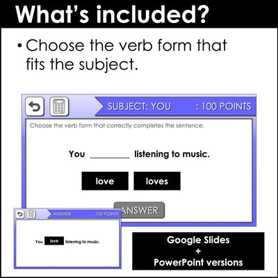 Interactive Game Show: Subject-Verb Agreement – Hot Chocolate Teachables
