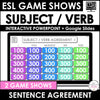 Subject-Verb Agreement in Sentences and Questions | Interactive Game Show - Hot Chocolate Teachables