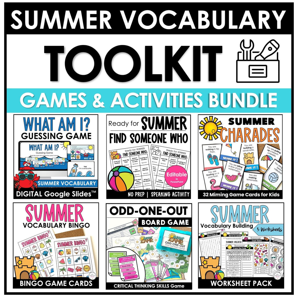 Summer Games and Activities Bundle - ELL & ESL Summer Toolkit - Hot Chocolate Teachables