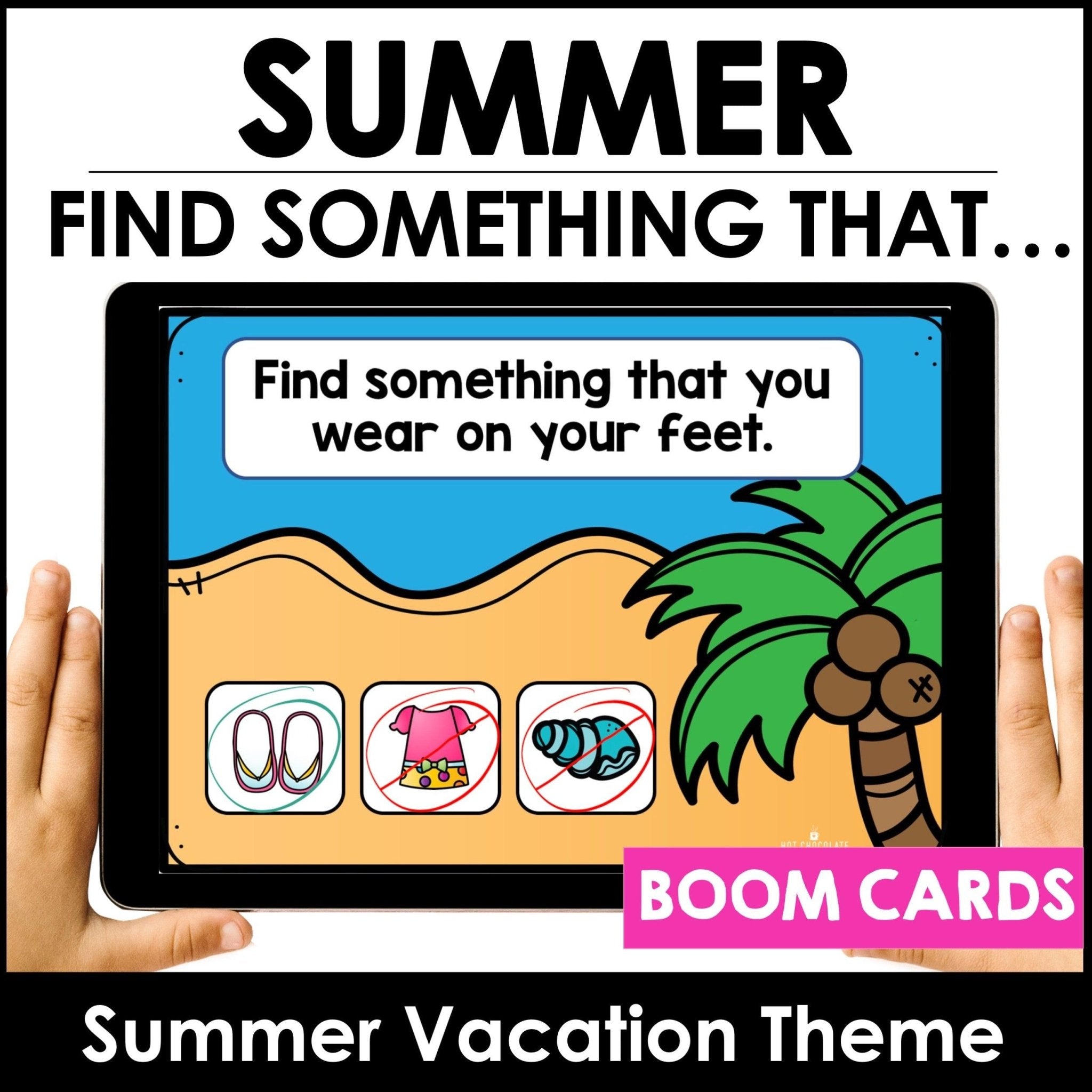 Summer Vocabulary Boom Cards™ Digital Interactive Task Cards - Hot Chocolate Teachables
