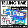 Telling Time Board Game - Reading Analog Clocks | Hour, Half Hour, 15 minutes - Hot Chocolate Teachables