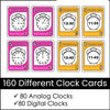 Telling Time Card Game | To the 5 minutes - What time is it? Digital & Analog - Hot Chocolate Teachables