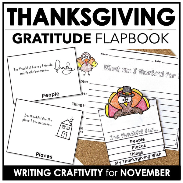 Thanksgiving Flap Book - ESL Writing Activity - Hot Chocolate Teachables