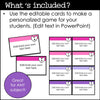 Valentine's Day Board Game Template for ANY subject with Editable Game Cards - Hot Chocolate Teachables
