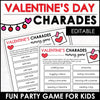Valentine's Day Charades Party Game for Kids, Classroom Charades Holiday Miming Game - Editable - Hot Chocolate Teachables