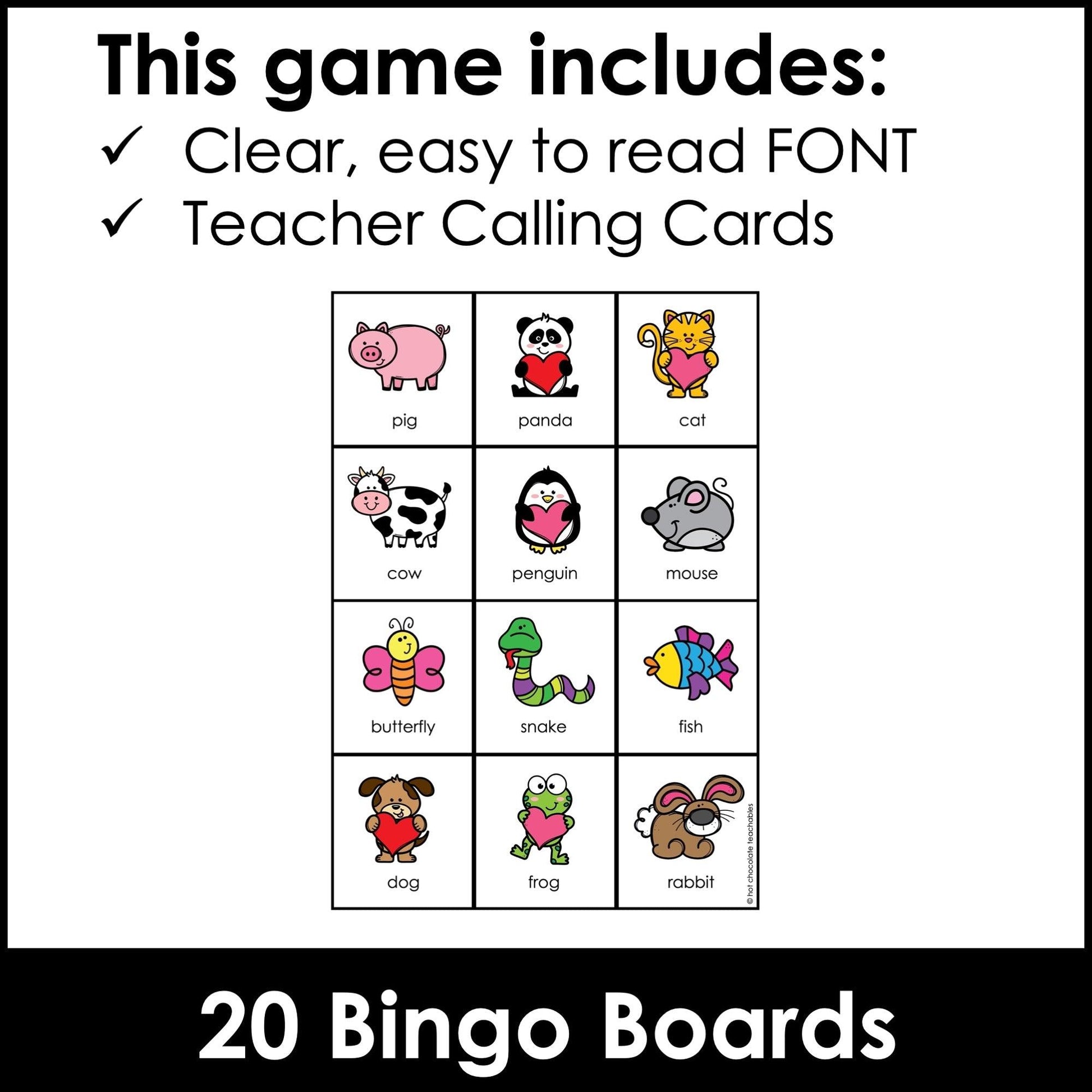 Valentine's Day EASY BINGO GAME for Preschool and Kindergarten - Hot Chocolate Teachables