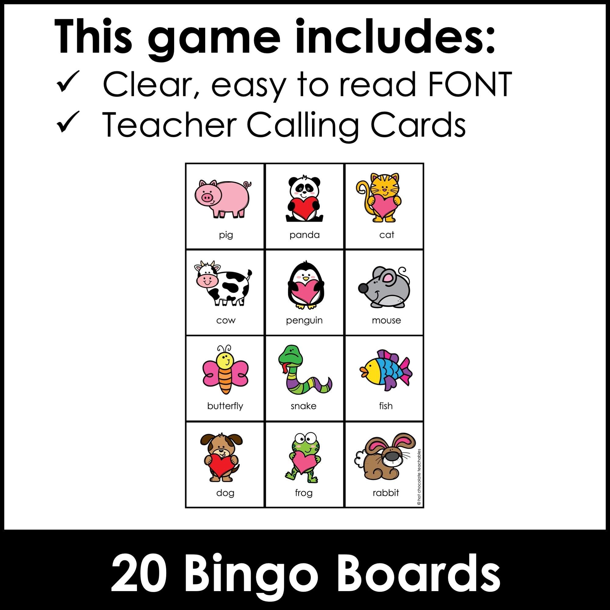 Valentine's Day EASY BINGO GAME for Preschool and Kindergarten - Hot Chocolate Teachables