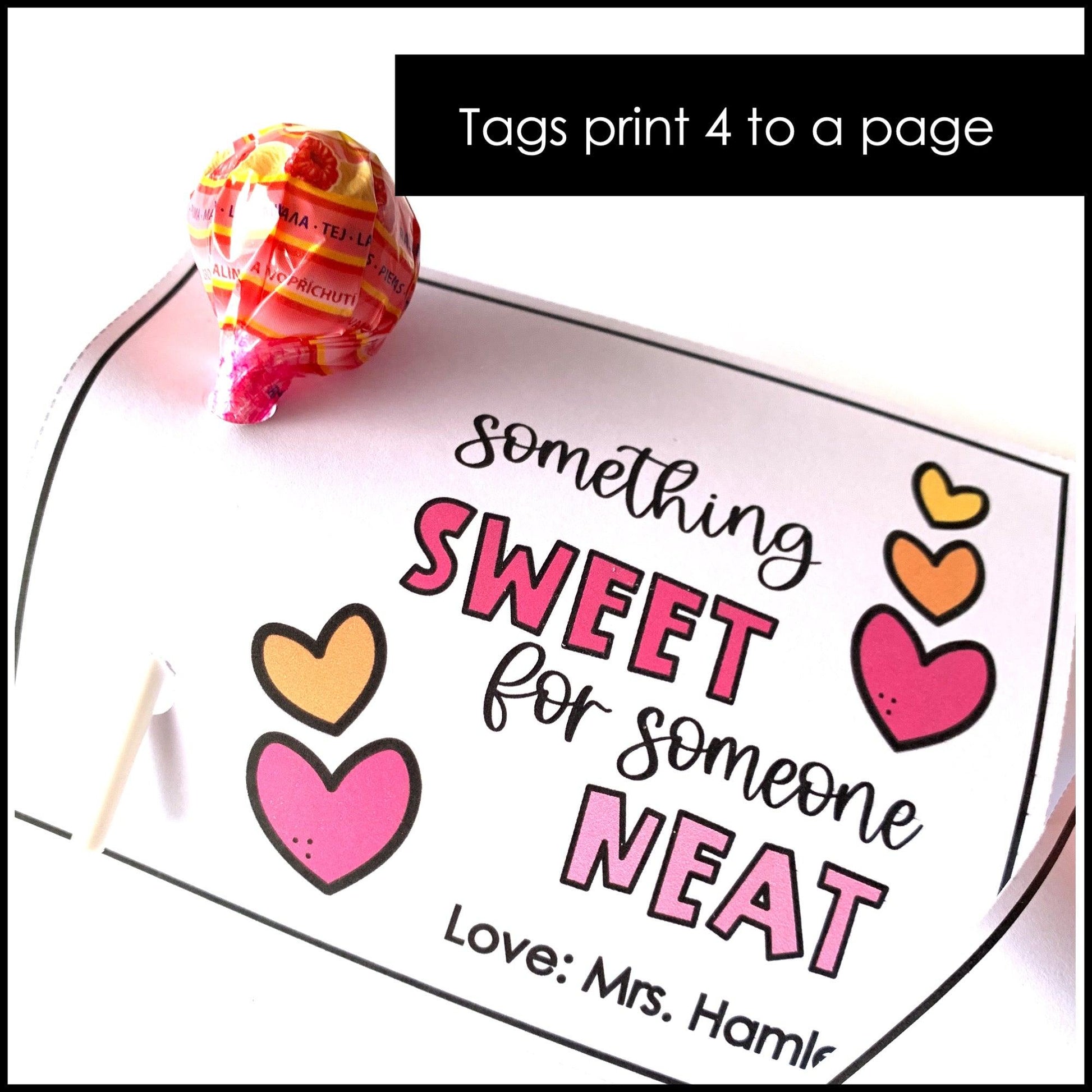 Valentine's Day Gift Tag | Student Gift Card | Lollipop tag for Valentines Day - Hot Chocolate Teachables