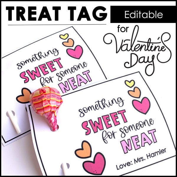 Valentine's Day Gift Tag | Student Gift Card | Lollipop tag for Valentines Day - Hot Chocolate Teachables