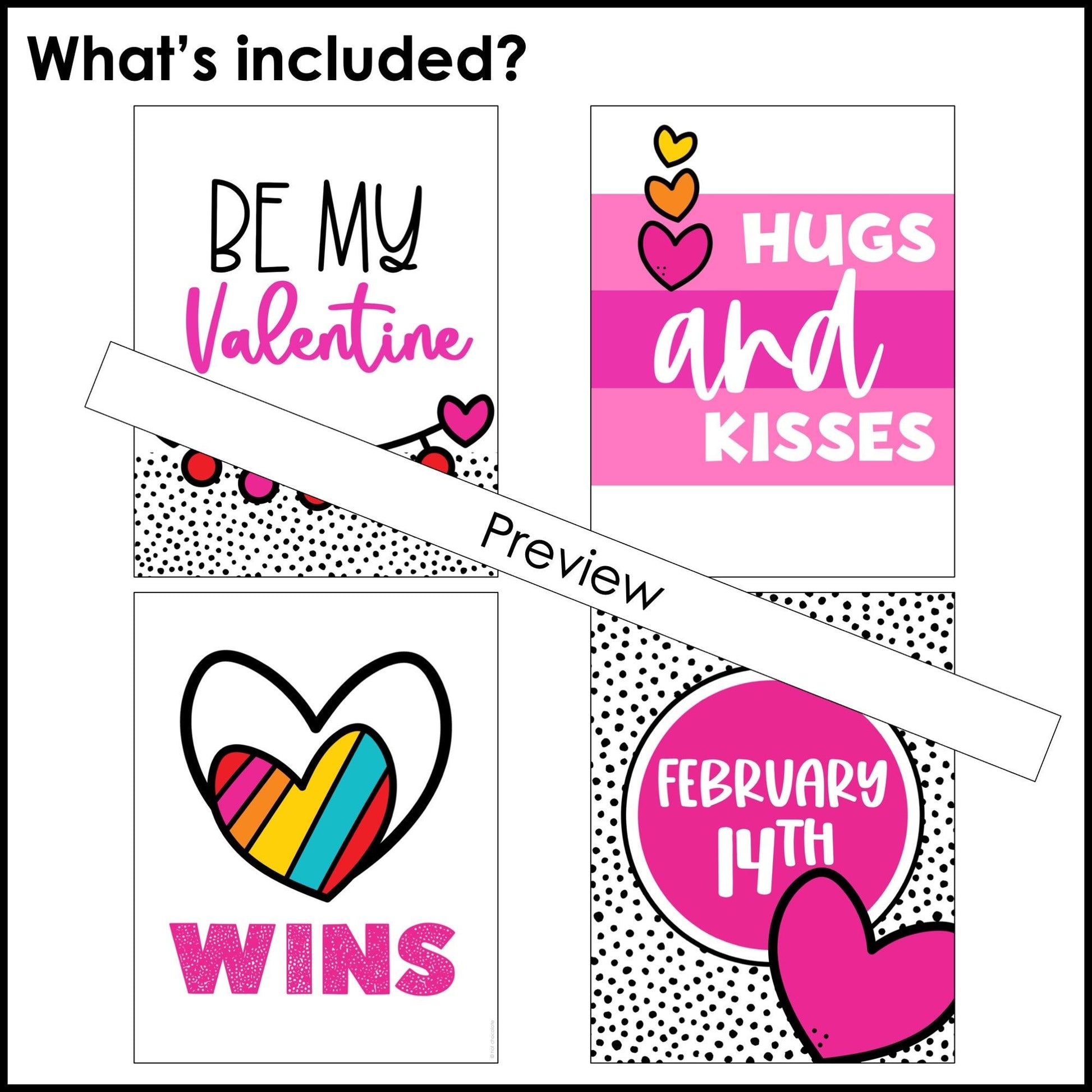 Valentine's Day Posters | Classroom Decor - Printable February Theme Poster Set - Hot Chocolate Teachables