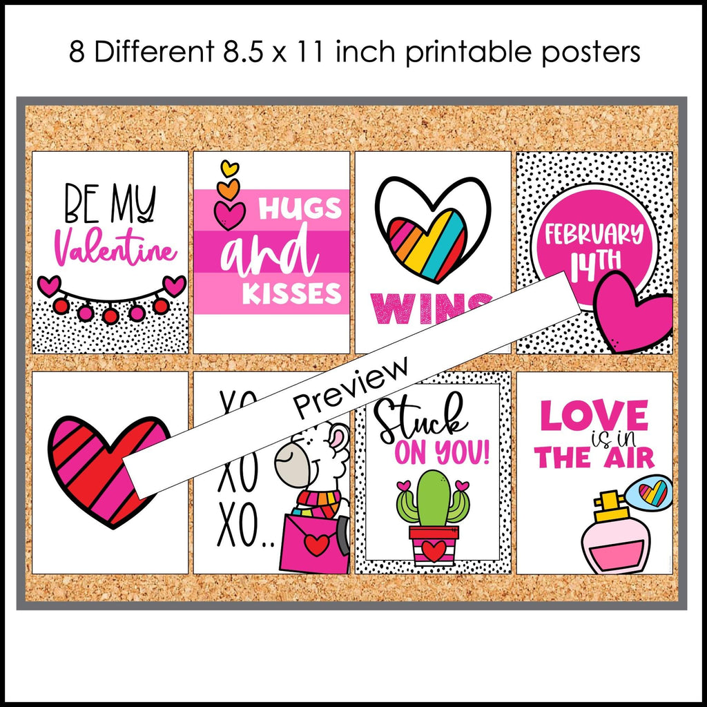 Valentine's Day Posters | Classroom Decor - Printable February Theme Poster Set - Hot Chocolate Teachables