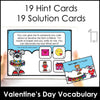 Valentine's Day Vocabulary Guessing Game: Boom Cards - Digital Task Cards - Hot Chocolate Teachables
