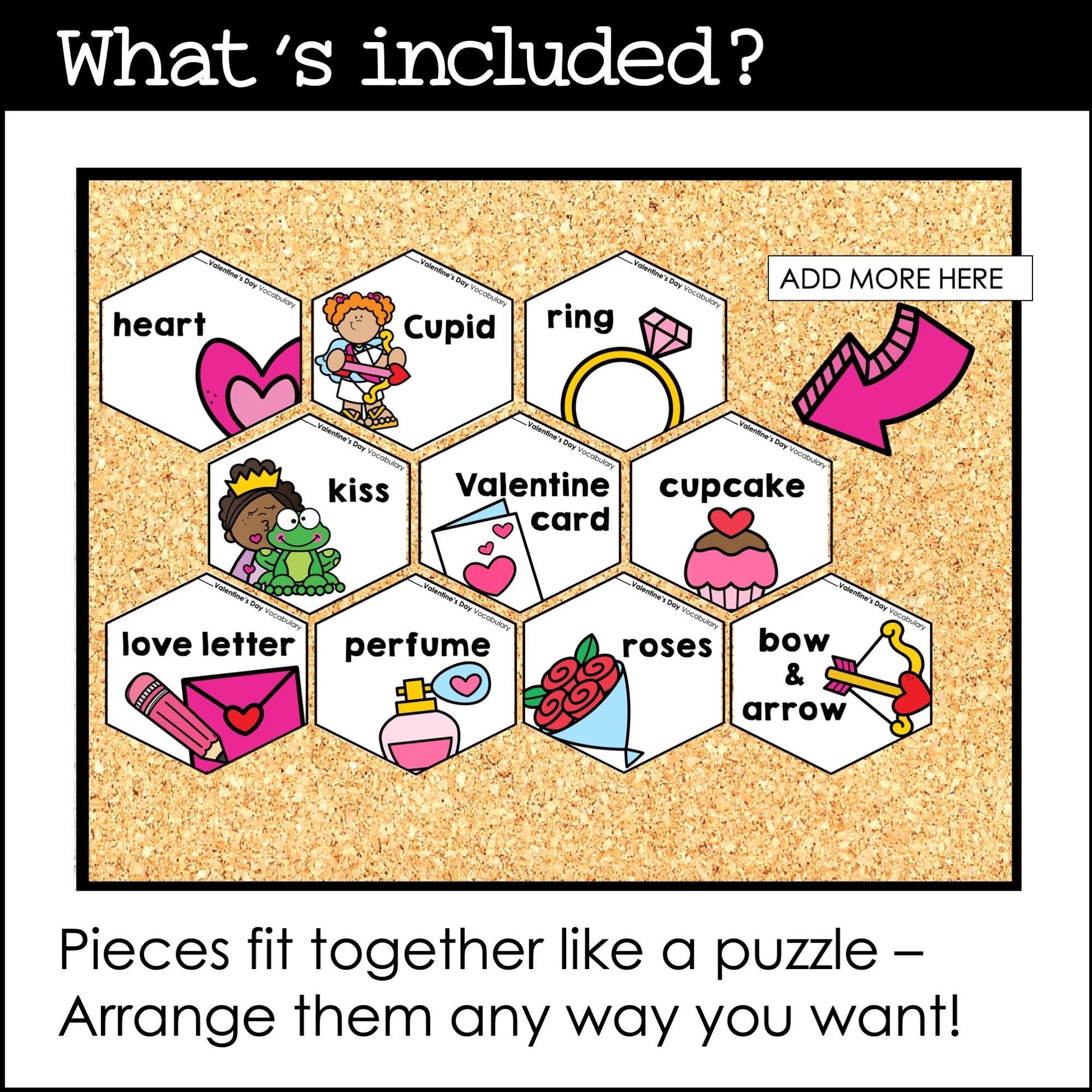 Valentine's Day Vocabulary Posters: Classroom Decor - February Bulletin Board - Hot Chocolate Teachables