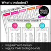 Verb Charts - Grammar Charts - Present & Past Tenses, Regular & Irregular Verbs - Hot Chocolate Teachables