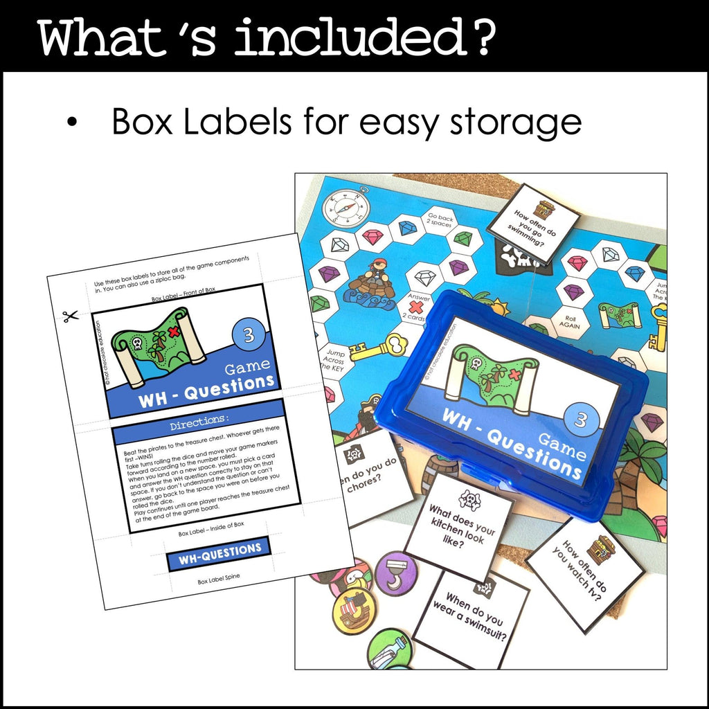 WH Question Board Game - What - When - Where - Why - Who – Hot ...