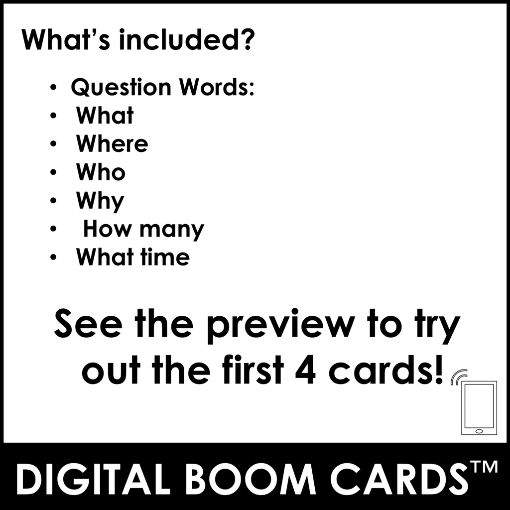 WH Question Boom Cards™ Digital Interactive Task Cards - Hot Chocolate Teachables