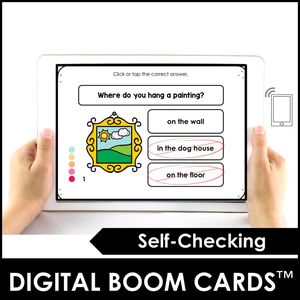 WH Question Comprehension Boom Cards™ Answering questions with WHERE - Hot Chocolate Teachables