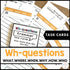 Wh Task Cards | What, Where, When, Why, Who, How