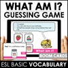 What am I? ESL Vocabulary Guessing Game BOOM CARDS - OBJECTS - Hot Chocolate Teachables