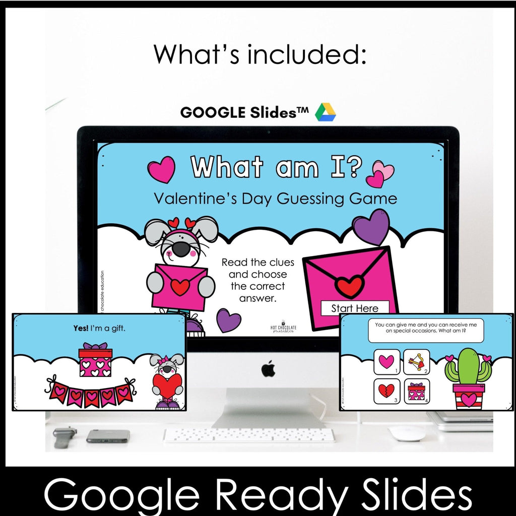 What am I? Valentine's Day Vocabulary Guessing Game | Google Slides™ ready - Hot Chocolate Teachables