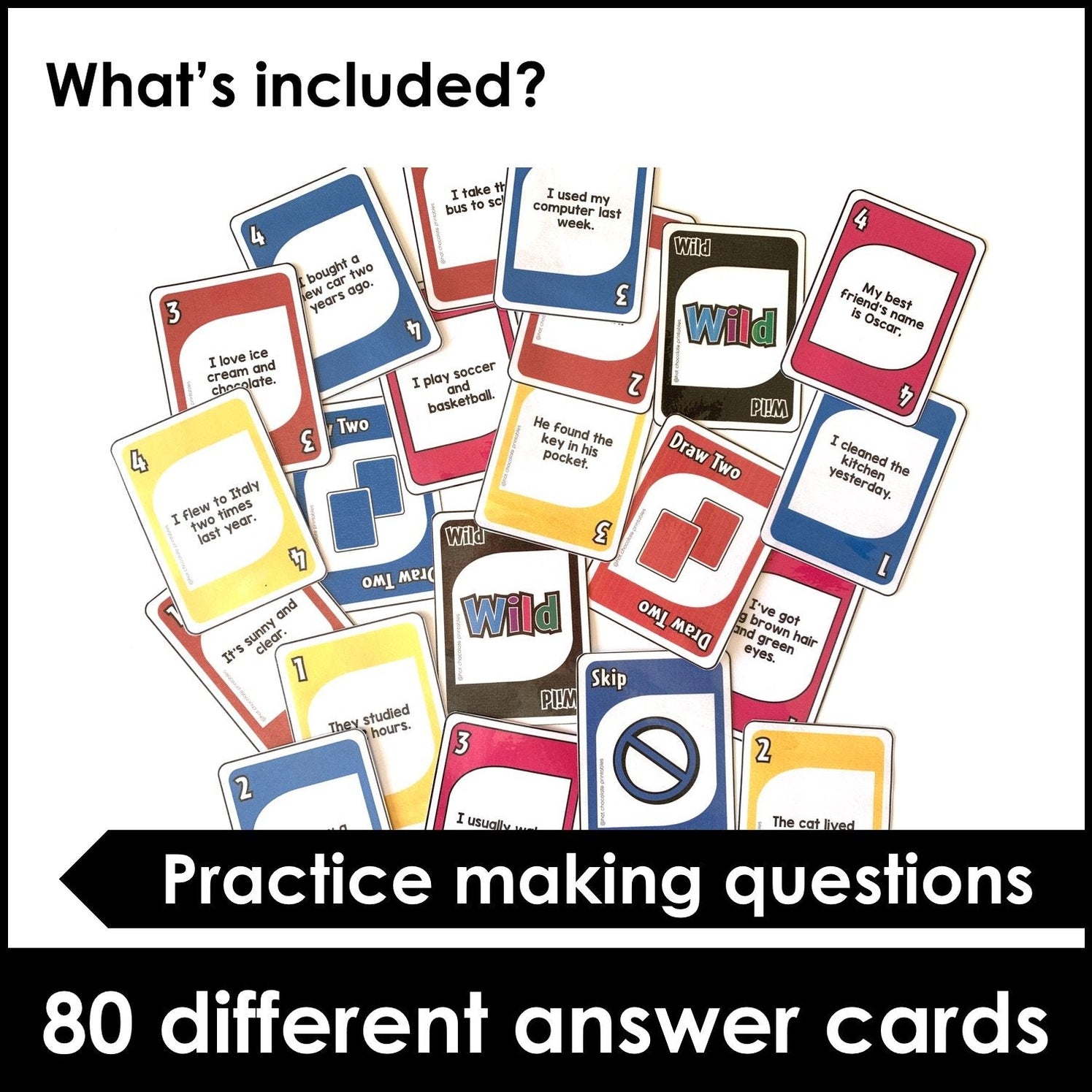 What's the question? Word Order in Questions Card Game – Hot Chocolate ...