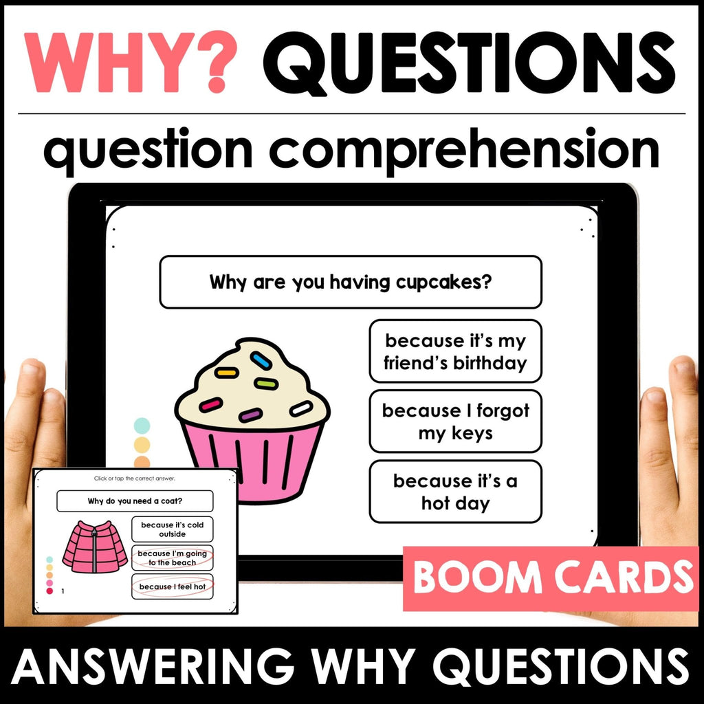 WHY: WH Question Comprehension Boom Cards : Digital Interactive Task Cards - Hot Chocolate Teachables