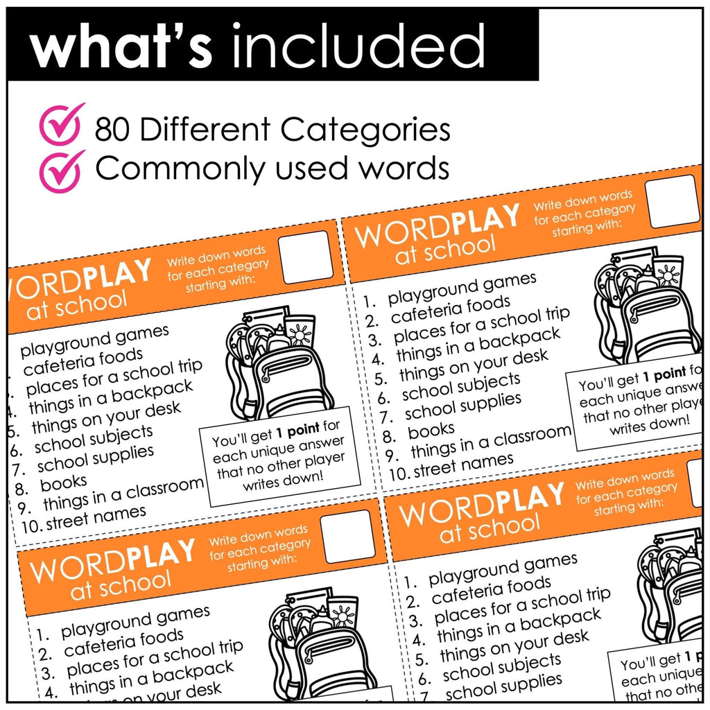 WORD PLAY | Vocabulary Building Word Game for ESL - Plays like Scattergories - Hot Chocolate Teachables
